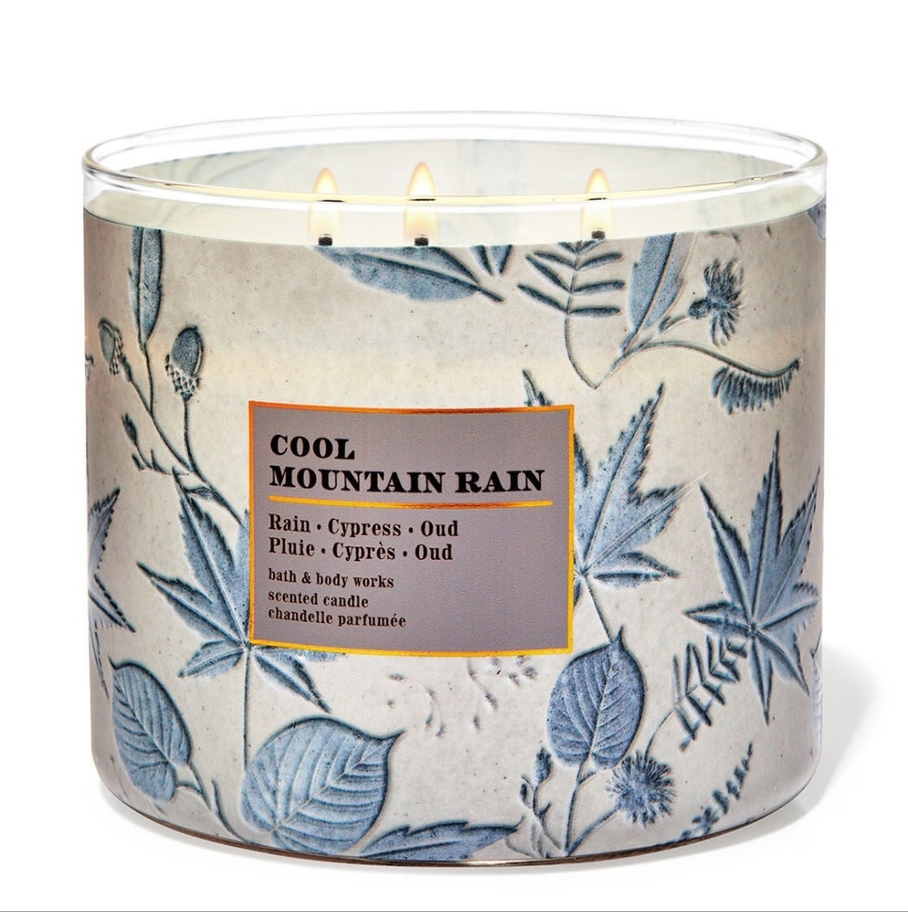 ⛰️🌧🕯NWT‼️ Bath & Body Works " Cool Mountain Rain" 3-wick Candle